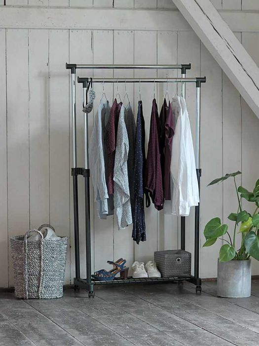 Вішалка пересувна GUDME подвійна в сірому кольорі