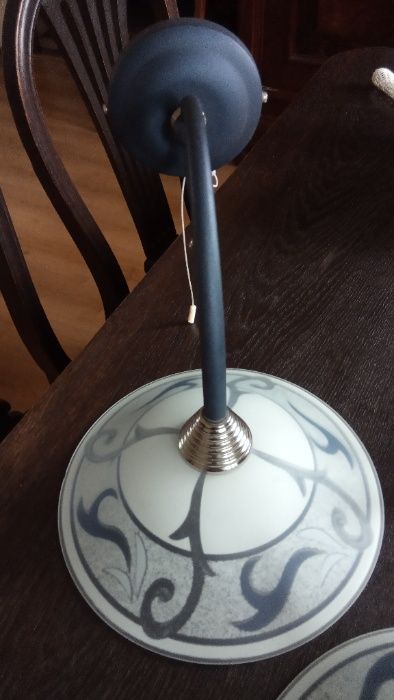 Piękny włoski żyrandol + kinkiet granatowo-biały