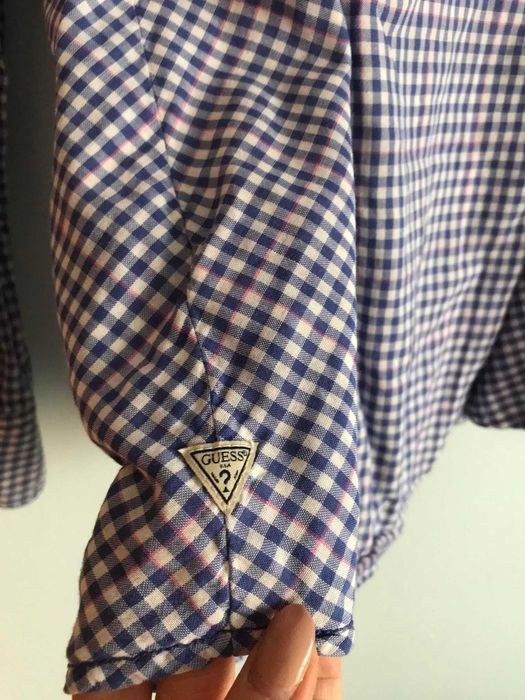 Bluzka koszulowa w kratkę koszula na długi rękaw GUESS rozmiar M