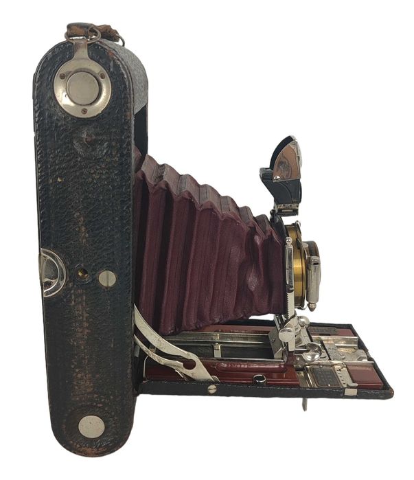 Máquina fotográfica de fole vermelho, Kodak folding pocket série 3 A