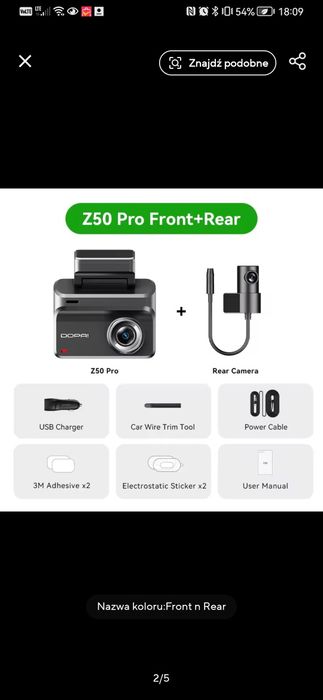 Wideo rejestrator samochodowy DDPAI  Z50 pro