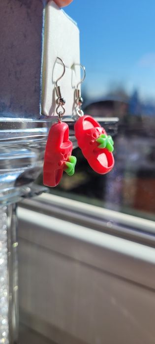 Kolczyki klapki różowe