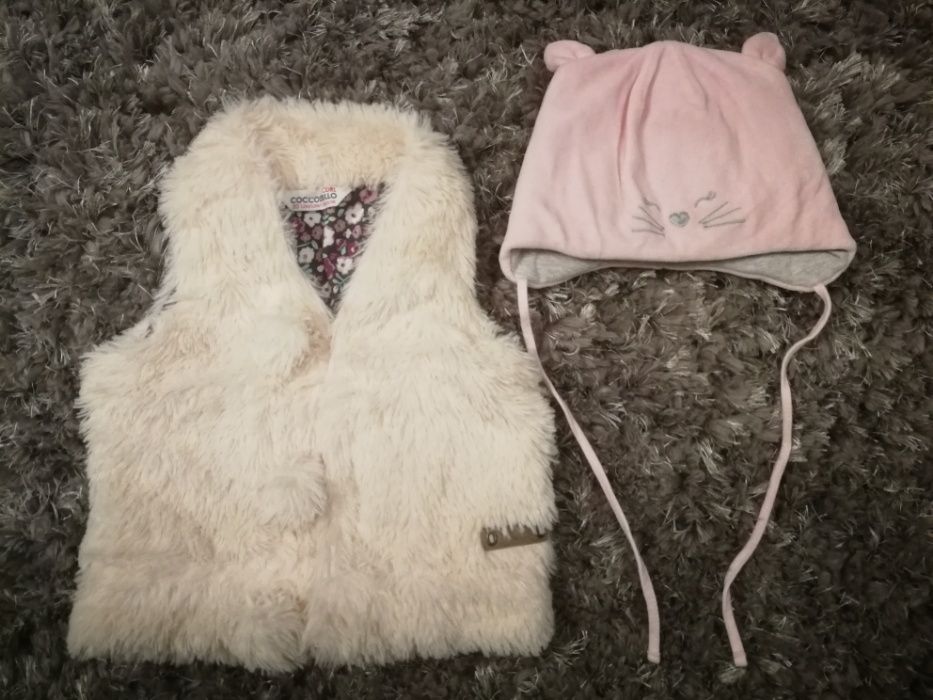 Kamizelka coccodrillo w rozmiarze 80 i czapeczka