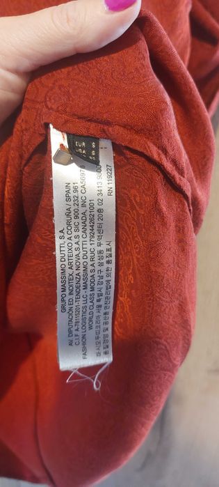 Massimo Dutti bordowa sukienka tunika, luźna wygodna