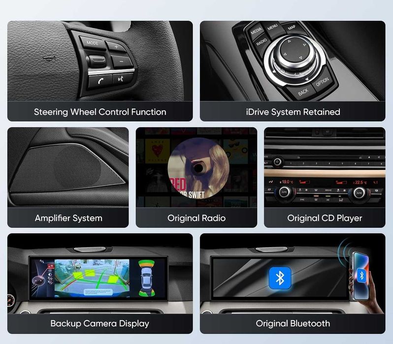 CarPlay Radio 14,9 Android WiFi 4G MP4 GPS USB BMW 5 F10 F11 CIC NBT