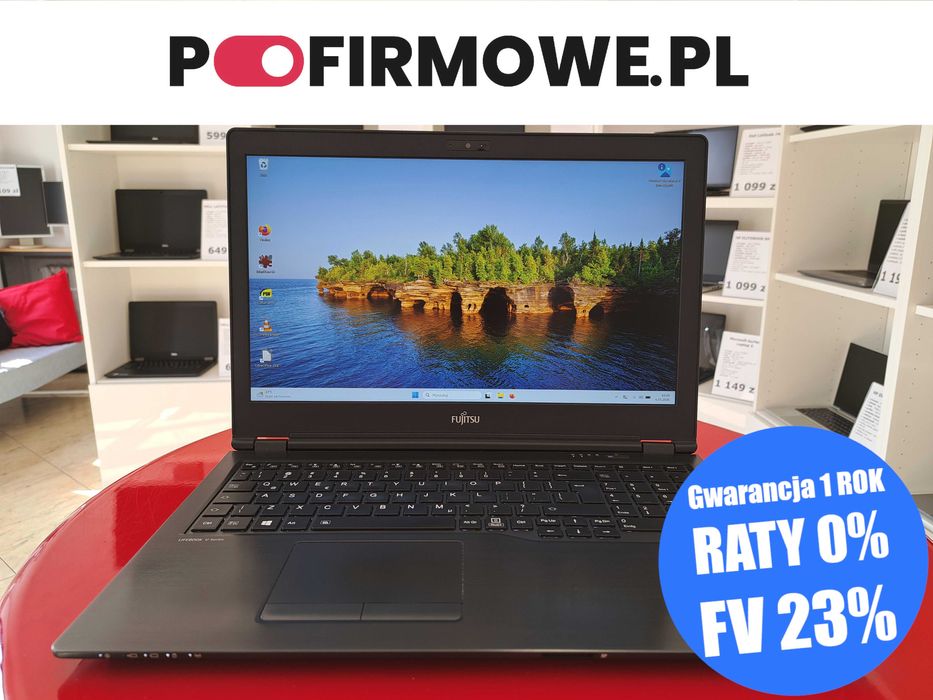 Laptop 15" Fujitsu LifeBook U758 i5-8gen 16GB Win11 256SSD FullHD IPS USB-C HDMI LTE Gwarancja 12mc Faktura 23%