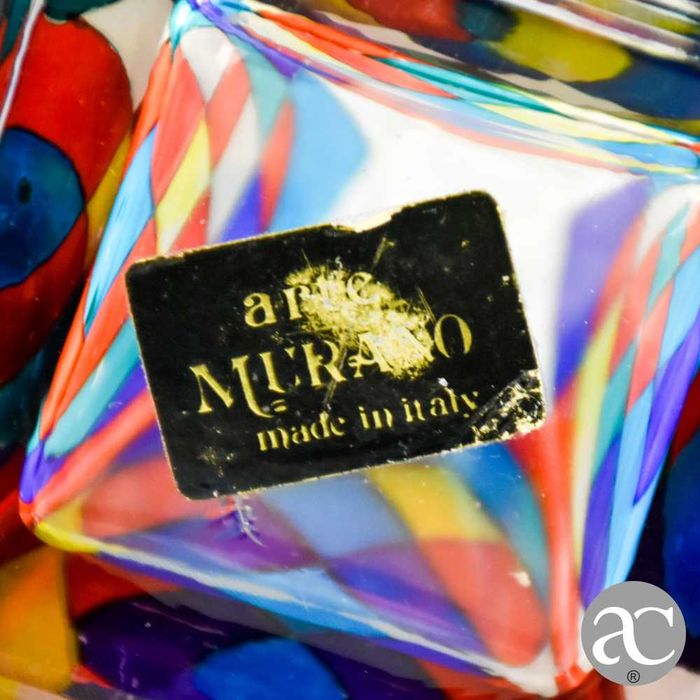 Frasco de perfume em vidro de Murano, pintado à mão