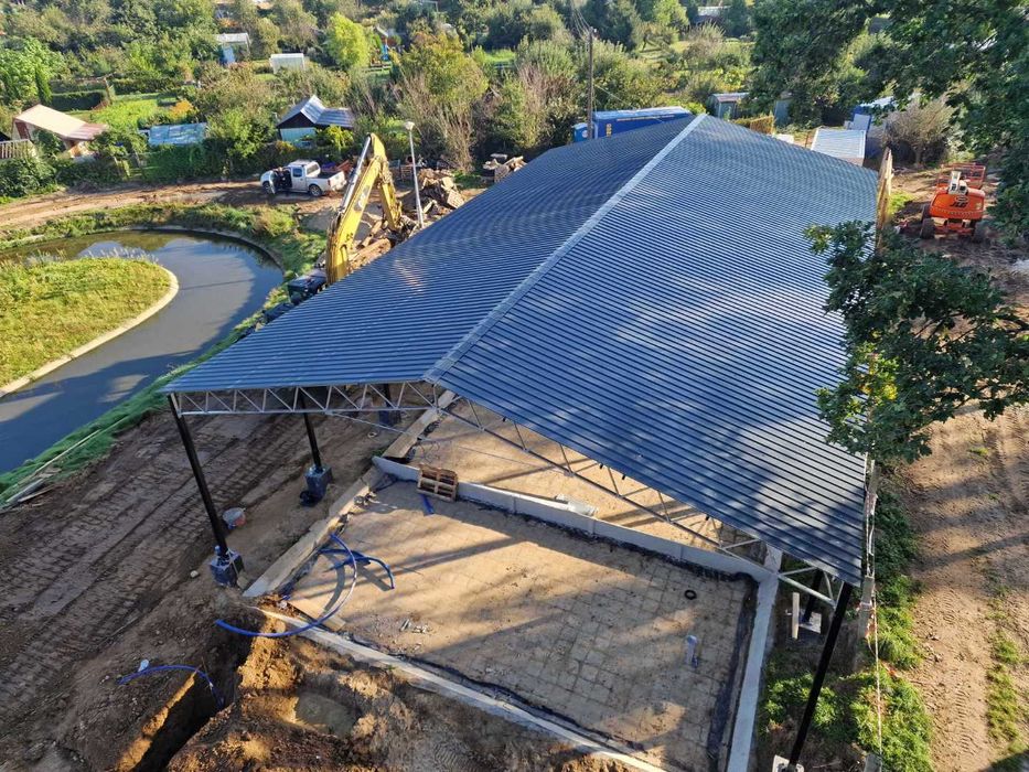 Nowa KONSTRUKCJA WIATA OCYNKOWANA 8x13 Garaż Magazyn Hala Rolna