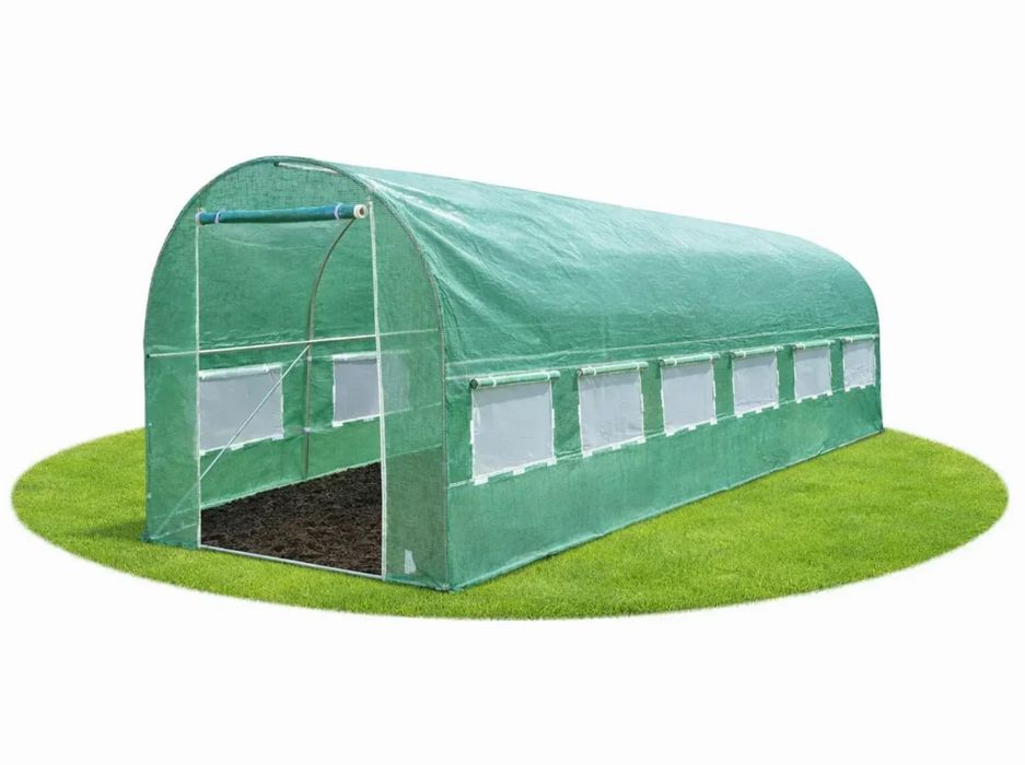 Садова теплиця 10 м2 (4 x 2,5 х 2 м) зелена Садовая теплица Парник