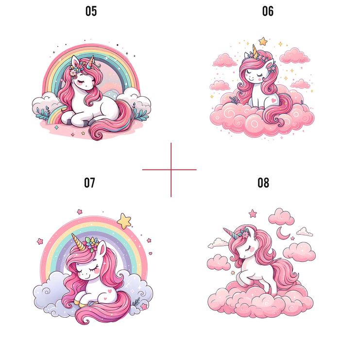 Jednorożec Kliparty Kolorowy PNG Rysunek Tęczowy Do Druku