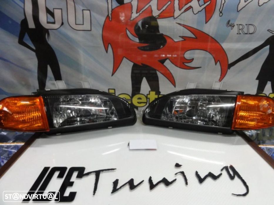 Farois frontais com luz branca 5000k Honda civic 92-95 JDM + piscas frontais JDM 2, 3 portas EG3, EG4, EG5, EG6, EJ1, EJ2