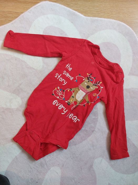 Świąteczna paka ubrań dla dziewczynki ubranka na święta body legginsy