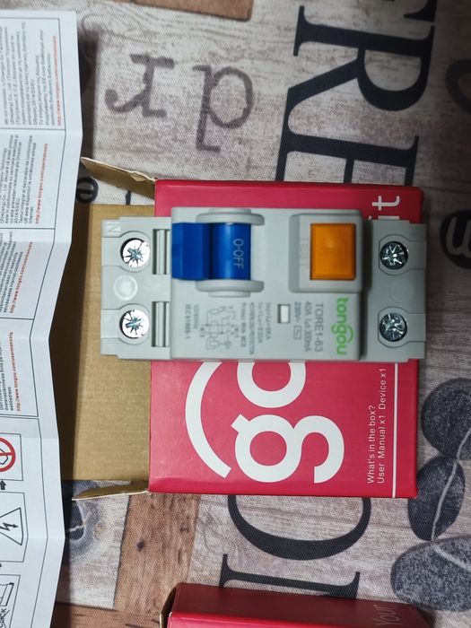 .Disjuntor diferencial residual (DDR) Tongou TORE1-63.

- Corrente nom