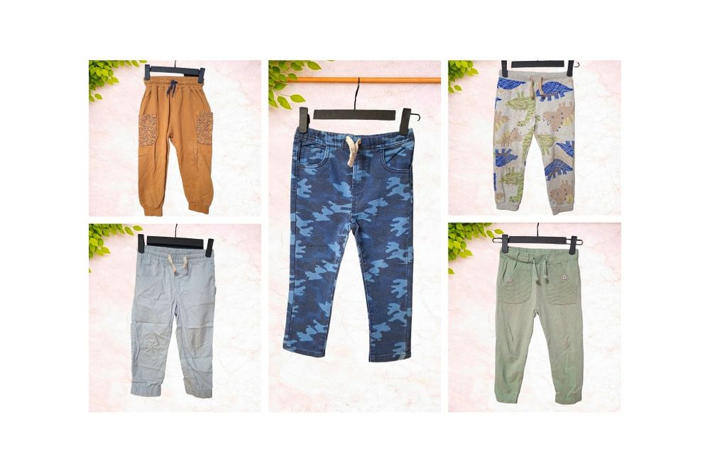 Zestaw 5 par spodni dla chłopca r. 98-104 | Joggery, dresy, moro
