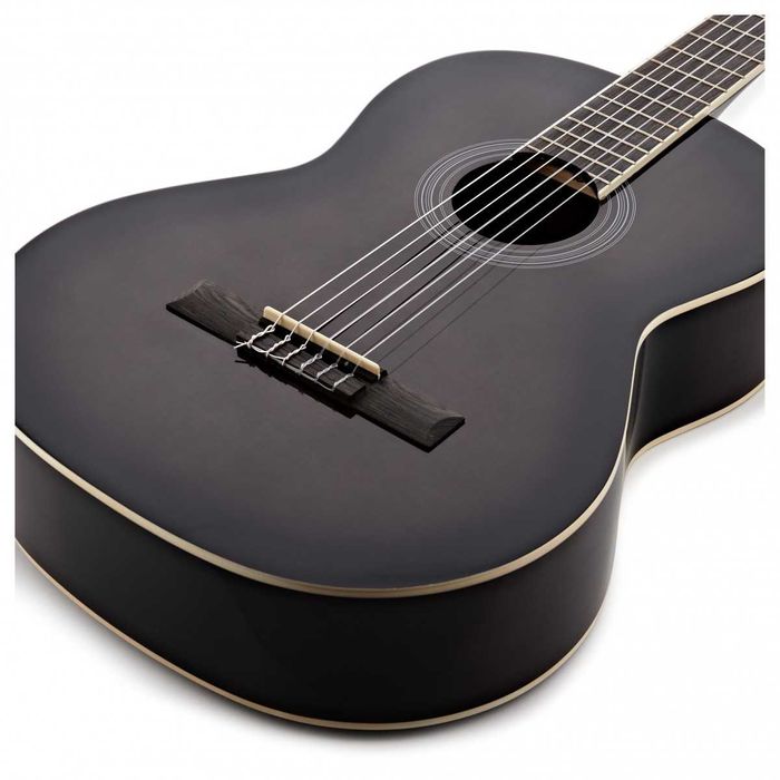 Guitarra Clássica Deluxe da Gear4music, Trans Black  adulto
