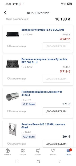 Комплект газова плита pyramida PFE 604 BL H та витяжка Pyramida TL 60 BL нове