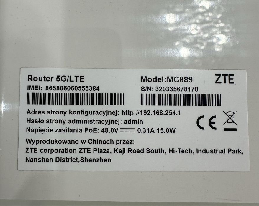 Modem zewnetrzny ZTE MC889 i Router Wi-Fi ZTE T3000
