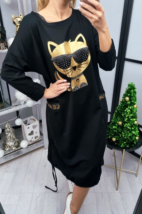 Sukienka z kotem lub misiem- M L XL i 2xl