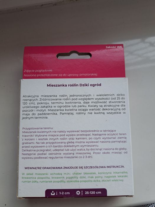Mieszanka roślin dziki ogród nasiona
