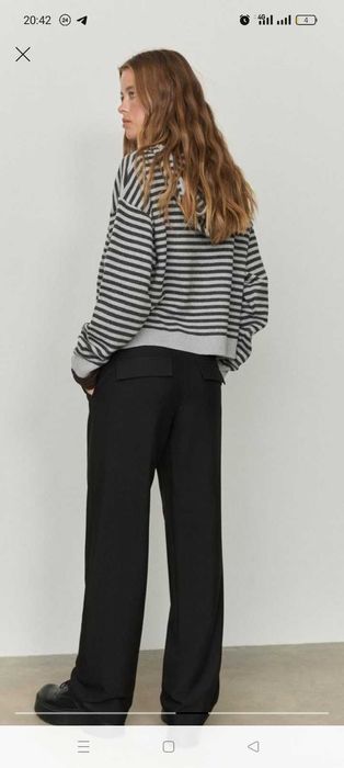 Светр в смужку тонкої в'язки з бавовни Ср Stradivarius