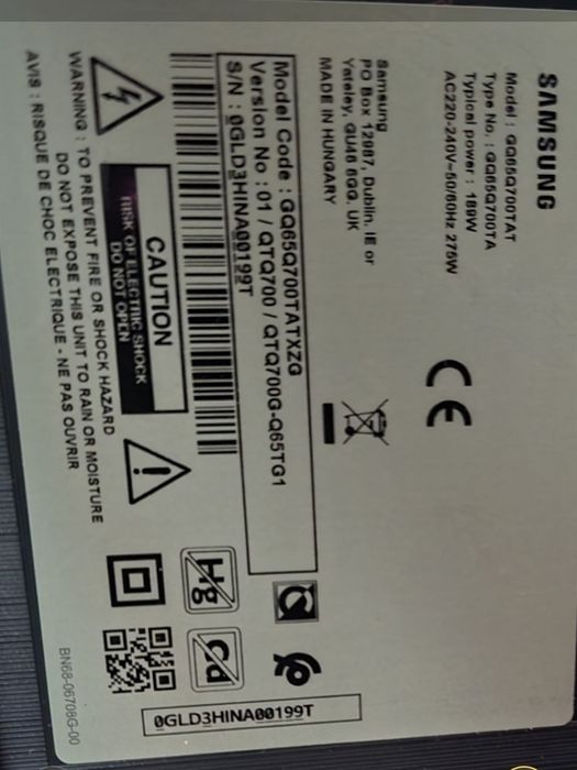 Telewizor Samsung QLED 8K 65"  (QE65Q700T)