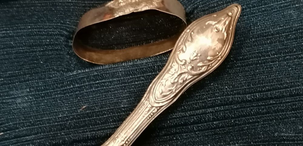 Set de criança colher e porta guardanapo prata