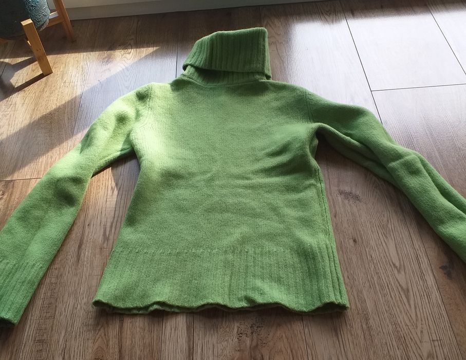 Limonkowy damski sweter golf roz. S