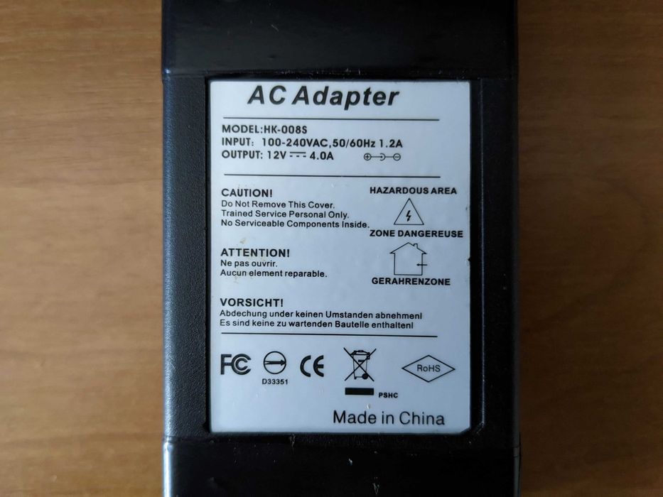 Адаптер питания HK-008S 12V 4A 5.5x2.5mm