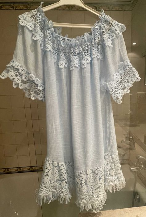 Túnica / Vestido de cor azul clara, marca Made in Italy