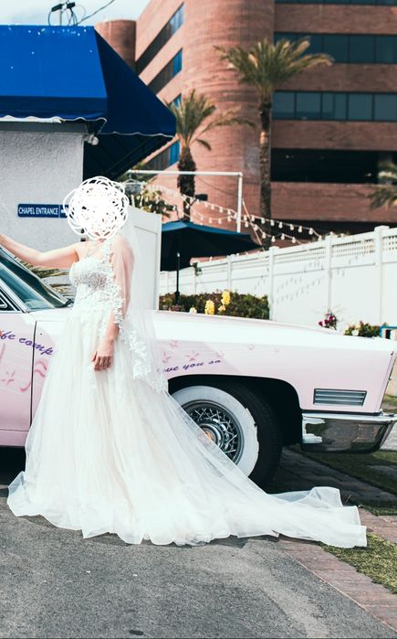 Suknia ślubna boho / glamour – rozmiar US 8