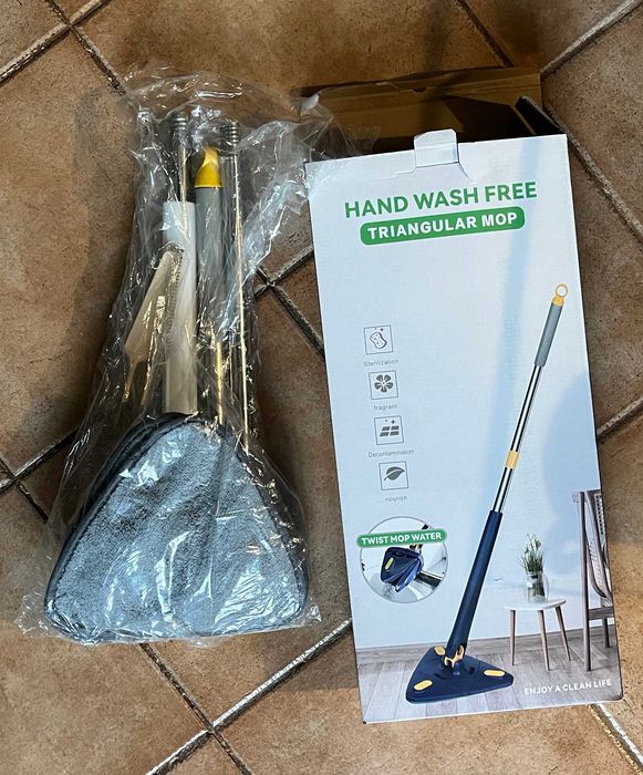 Mopa triangular Nova com 3 panos/recargas + regenerador dos panos