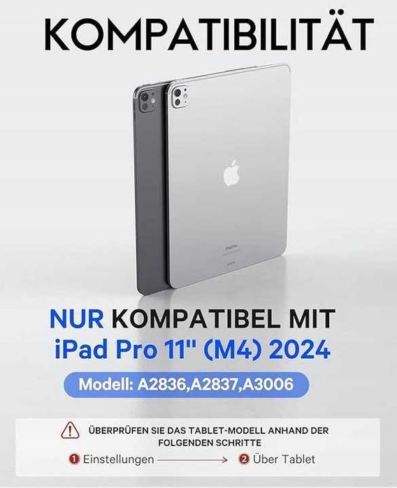 Earto Magic Keyboard do iPad Pro 11 M4 2024, 11 cali QWERTZ czarny