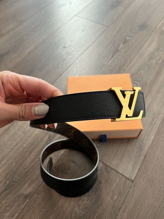 Skórzany pasek Louis Vuitton LV Initiales Leather reversable 32 80cm