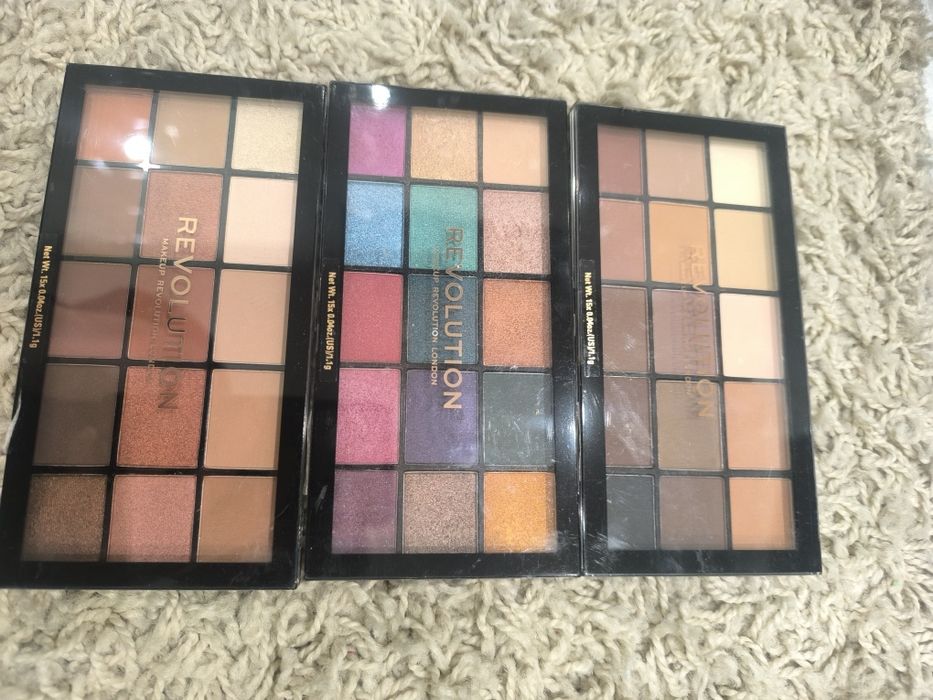 Zestaw 3 paletek cieni Makeup Revolution – nowe, zapakowane