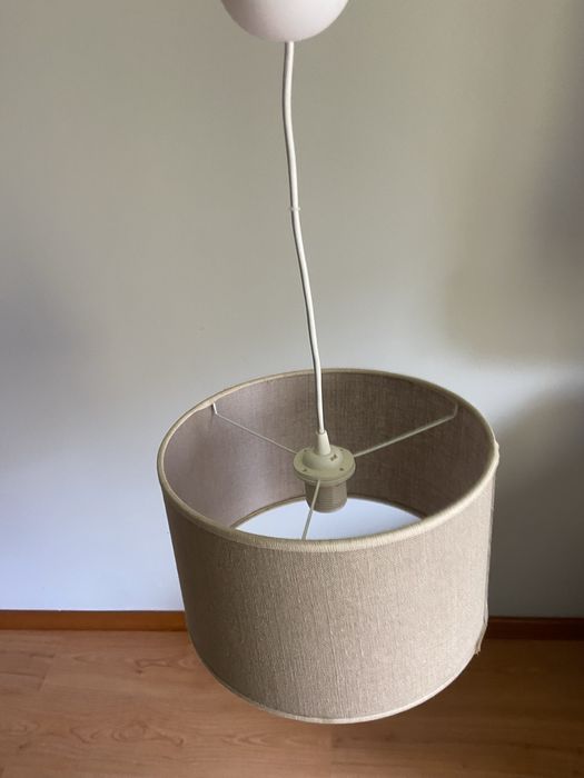 Candeeiro tecido creme