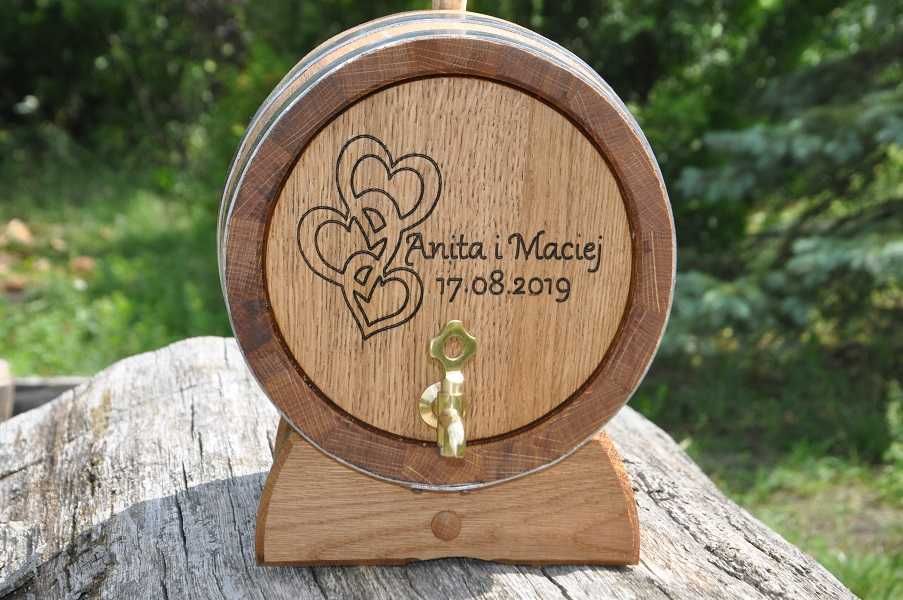 Beczka Dębowa 3L 4L 5L 10L 15L 20L Na bimber Whisky Opalanie Grawer