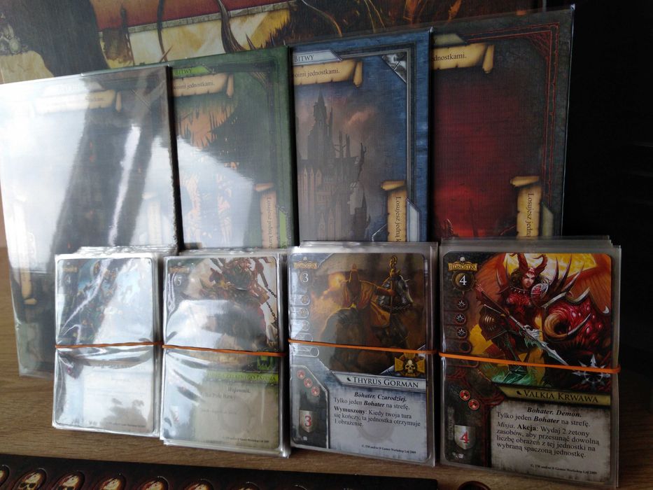 WARHAMMER Inwazja LCG PL 100% komplet (+protektory na karty/stolice+insert+beczki)