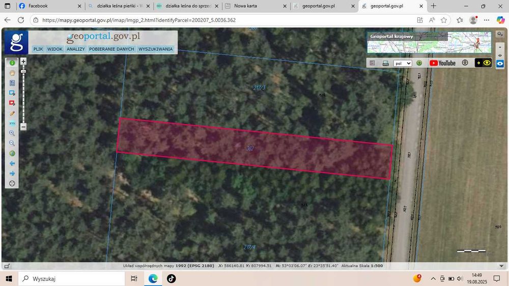 Działka leśna na sprzedaż 1100m 2