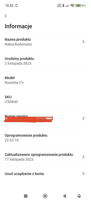 Roomba i7+ plus stacja dokująca stan jak nowy robot sprzątający black