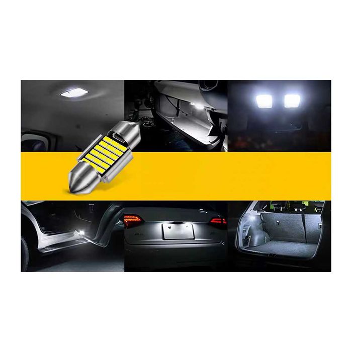 Conjunto lâmpadas CANBUS LED C5W C10W 6000K 12V