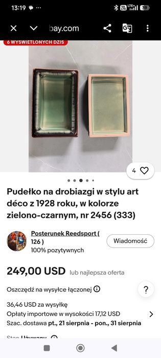 Malachit- szkatułka na biżuterię - lata 30 /50