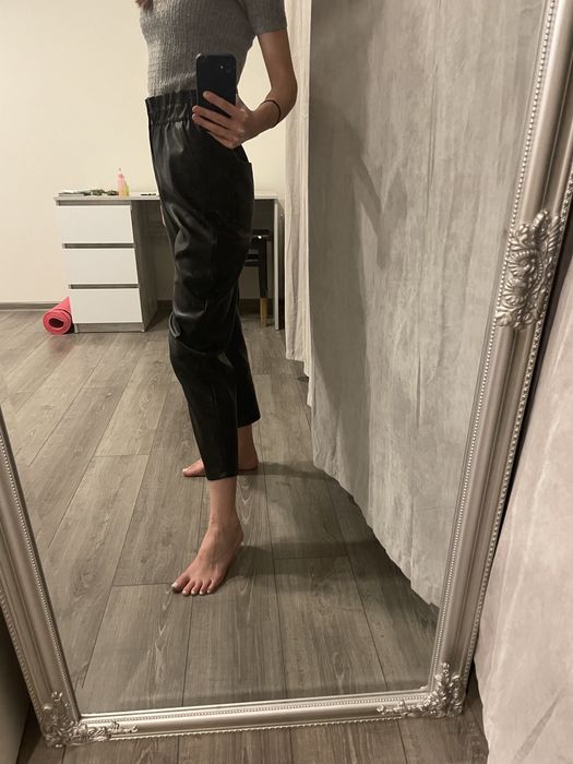 Шкіряні брюки ZARA утеплені