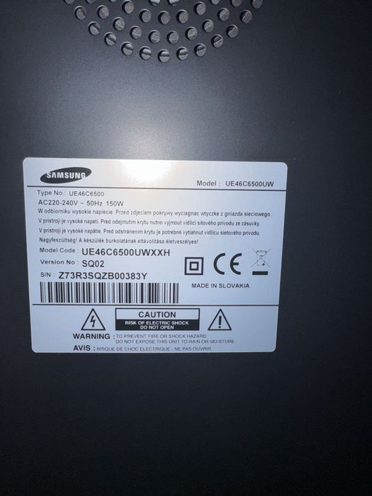 Telewizor marki Samsung o przekątnej 46 cali model UE46C6500UW