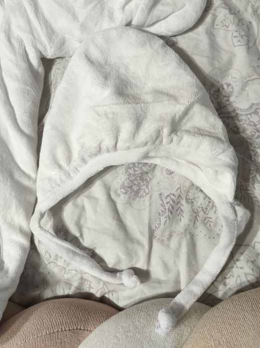 Теплий комплект на виписку з пологового будинку Ромбік білий