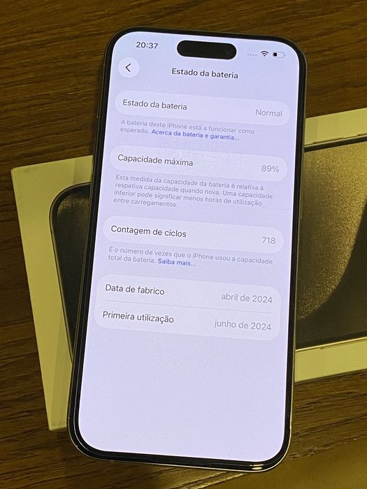 Iphone 15 Pro 128GB Natural Titanium Original bom estado