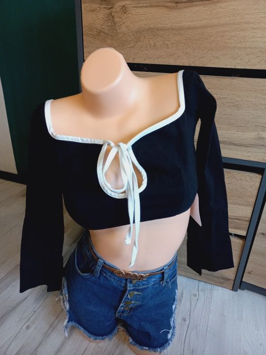 Nowa bluzka crop top stylowy S