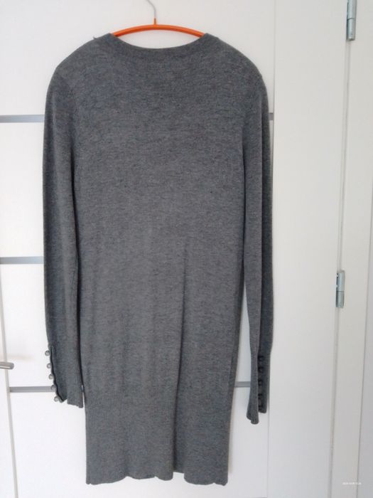 Długi kardigan sweter damski wełna i kaszmir