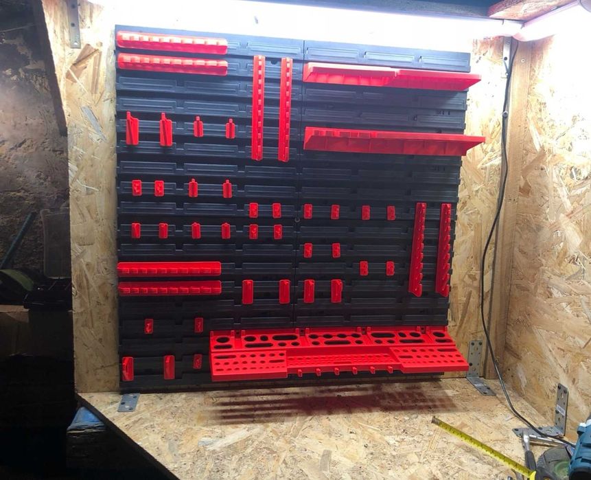 Mocna XXL Tablica Narzędziowa Ścianka Warsztatowa+Gratis Uchwyty Półki