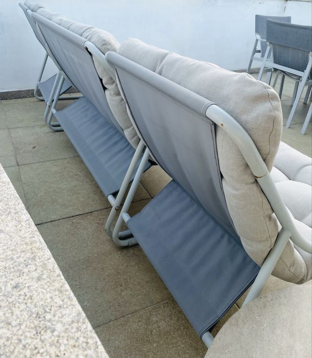 Conjunto de Jardim três sofás e mesa apoio