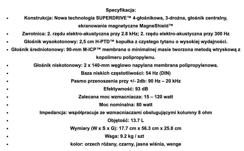 Kolumna Centralna Paradigm CC-190